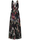 Dolce & Gabbana Floral Pleated Silk Chiffon Gown
