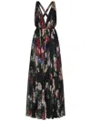 Dolce & Gabbana Floral Pleated Silk Chiffon Gown