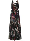 Dolce & Gabbana Floral Pleated Silk Chiffon Gown