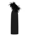 Dolce & Gabbana Feather Asymmetric High-slit Gown In Black