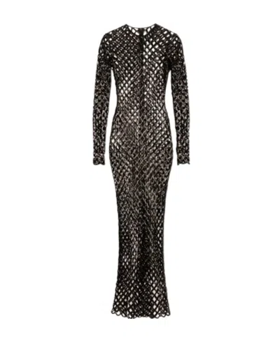 Dolce & Gabbana Long Dress Dress With Round Neck In Black