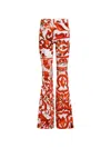Dolce & Gabbana Long Flared Trousers In Multi