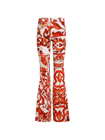 Dolce & Gabbana Long Flared Trousers In Multi