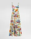 Dolce & Gabbana Floral-print Corset Long Dress In Print