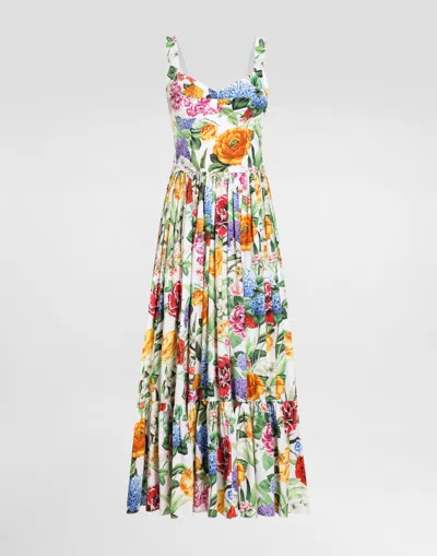 Dolce & Gabbana Floral-print Corset Long Dress