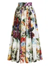 Dolce & Gabbana Floral Gathered Cotton Maxi Skirt In Multi