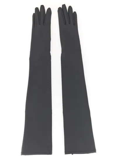 Dolce & Gabbana Long Stretch Jersey Gloves In Grey