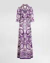 Dolce & Gabbana Long Majolica-print Silk Dressing Robe
