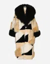 Dolce & Gabbana Patchwork-design Faux-fur Maxi Coat In Multicolor