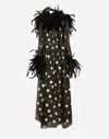 Dolce & Gabbana Feather-trim Polka-dot Dress In Print