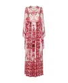Dolce & Gabbana Tile-print Silk Chiffon Maxi Dress In Pink