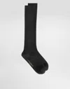 Dolce & Gabbana Ribbed Knee-high Socks In Black