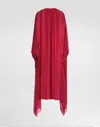 Dolce & Gabbana Long Silk Chiffon Caftan With Drawstring In Purple