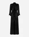 Dolce & Gabbana Silk Satin Long Dress In Black