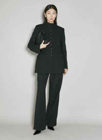 Dolce & Gabbana Long Single-breasted Wool Cady Jacket In Black