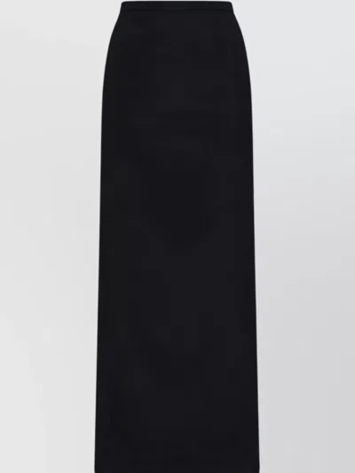 Dolce & Gabbana Long Skirt Cady Texture High-waisted Slit In Black
