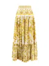 DOLCE & GABBANA LONG SKIRT WITH MAIOLICA PRINT