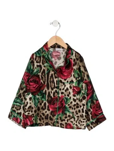 Pre-owned Dolce & Gabbana Babies' Long Sleeve Animal Print Silk Blouse