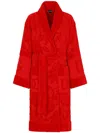 Dolce & Gabbana Terry Cotton Dg Logo Robe In Red