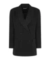 Dolce & Gabbana Silk-lapels Double-breasted Blazer In Black