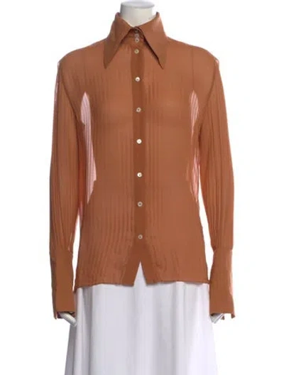 Pre-owned Dolce & Gabbana Long Sleeve Blouse In Brown