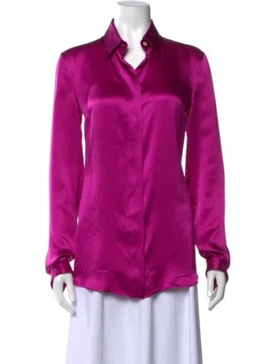Pre-owned Dolce & Gabbana Long Sleeve Blouse In Purple