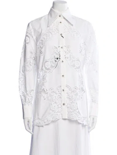 Pre-owned Dolce & Gabbana Long Sleeve Blouse W/ Tags In Neutral