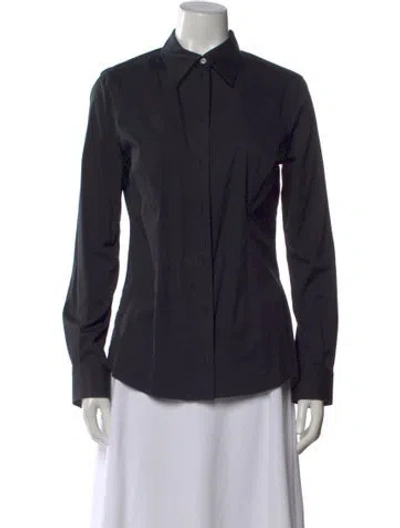 Pre-owned Dolce & Gabbana Long Sleeve Button-up Top In Black