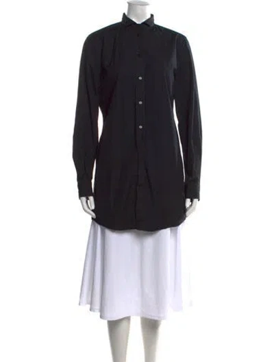 Pre-owned Dolce & Gabbana Long Sleeve Button-up Top In Black