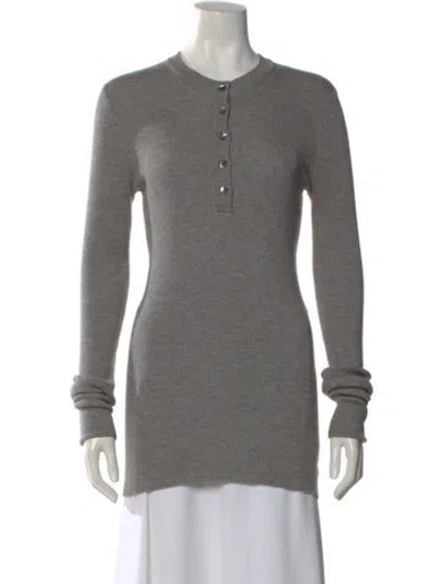 Pre-owned Dolce & Gabbana Long Sleeve Button-up Top In Gray