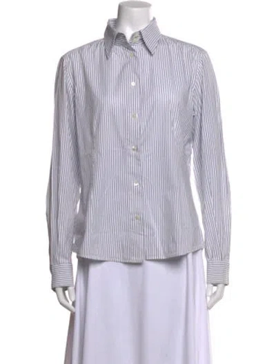 Pre-owned Dolce & Gabbana Long Sleeve Button-up Top In White