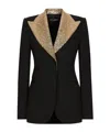 Dolce & Gabbana Single-breasted Wool Turlington Jacket With Sequined Lapels In Black