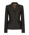 Dolce & Gabbana Black Logo Jacquard Single-breasted Blazer In Black