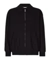 Dolce & Gabbana Logo-plaque Zip-up Bomber Jacket In Black