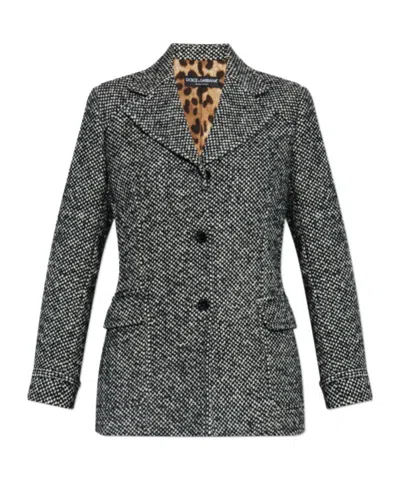 Dolce & Gabbana Long Sleeve Casual Jacket In Gray