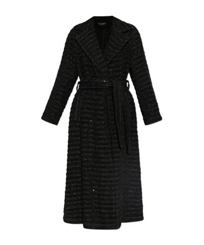 Dolce & Gabbana Long Sleeve Coat In Black