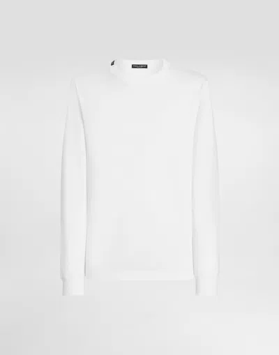 Dolce & Gabbana Long Sleeve Cotton T-shirt In White