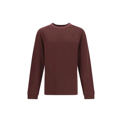 Dolce & Gabbana Men Long-sleeve Crew Neck Sweater In Burgundy