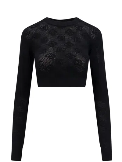 Dolce & Gabbana Long Sleeve Crew-neck Jumper In Black