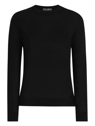 Dolce & Gabbana Long-sleeve Crew-neck Sweater In Black