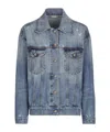 Dolce & Gabbana Logo-patch Cotton Denim Jacket In Gray