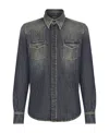 Dolce & Gabbana Button-up Denim Shirt In Black