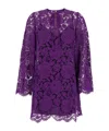 Dolce & Gabbana Cordonetto Lace Short Dress In Purple