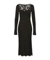 Dolce & Gabbana Semi-sheer Lace Midi Dress In Black