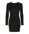 Dolce & Gabbana Short Milano Rib Dress With Dg Logo In Black