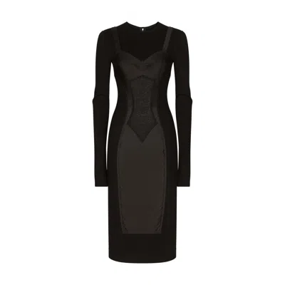 Dolce & Gabbana Long Sleeve Dress In Black