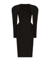 Dolce & Gabbana Calf-length Wool Dress With Open Neckline In Black