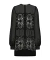 Dolce & Gabbana Women's Silk Blend Organza Cream Texture Dress In Black
