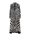 Dolce & Gabbana Zebra-print Crepe De Chine Maxi Shirt Dress In Black