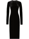 Dolce & Gabbana Jersey Calf-length Dress With Dg Logo Details In Black